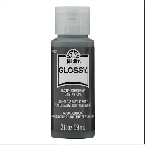 pintura acrilica brillante acrylic paint glossy folk art 2oz 59ml color 11833 phantom gray gis fantasma 0
