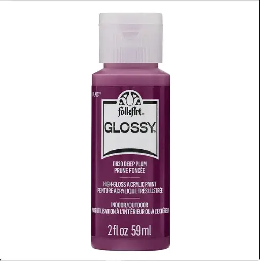 pintura acrilica brillante acrylic paint glossy folk art 2oz 59ml color 11830 deep plum ciruela profund 0