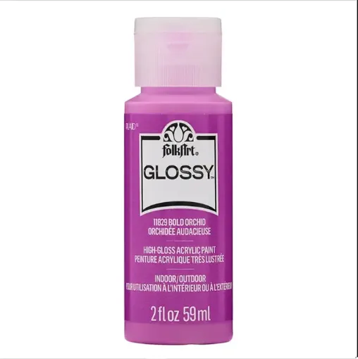 pintura acrilica brillante acrylic paint glossy folk art 2oz 59ml color 11829 bold orchid orquidea 0