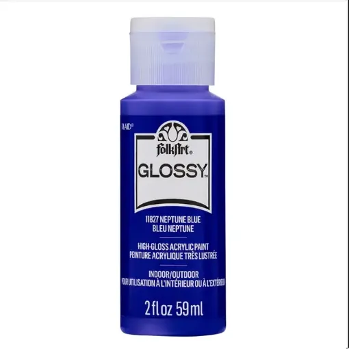 pintura acrilica brillante acrylic paint glossy folk art 2oz 59ml color 11827 neptune blue azul neptuno 0