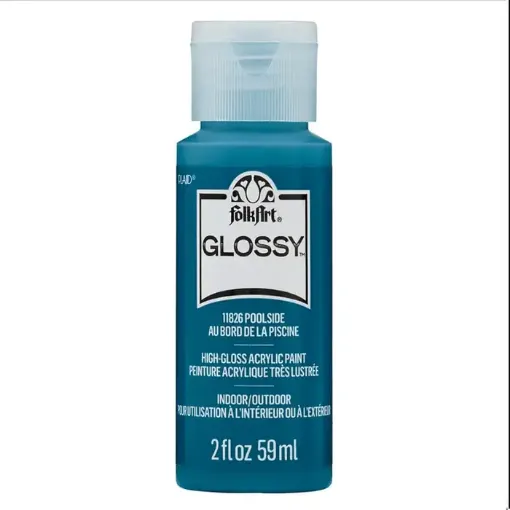 pintura acrilica brillante acrylic paint glossy folk art 2oz 59ml color 11826 poolside azul piscina 0