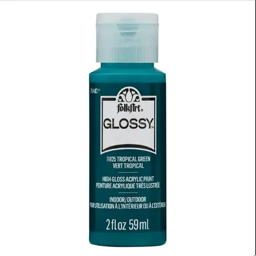pintura acrilica brillante acrylic paint glossy folk art 2oz 59ml color 11825 tropical green verde 0