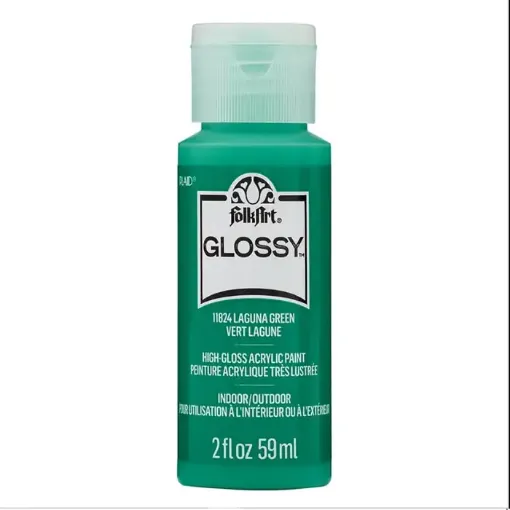 pintura acrilica brillante acrylic paint glossy folk art 2oz 59ml color 11824 laguna green verde lago 0
