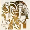 stencil plantilla reutilizable 15x15cms modelo abstracto cubista damas 0