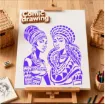 stencil plantilla reutilizable 15x15cms modelo africanas 2