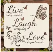 stencil plantilla reutilizable 15x15cms modelo vive rie ama 0
