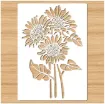 stencil plantilla reutilizable pet 30x21cms modelo ramo girasoles 0
