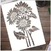 stencil plantilla reutilizable pet 30x21cms modelo ramo girasoles 2