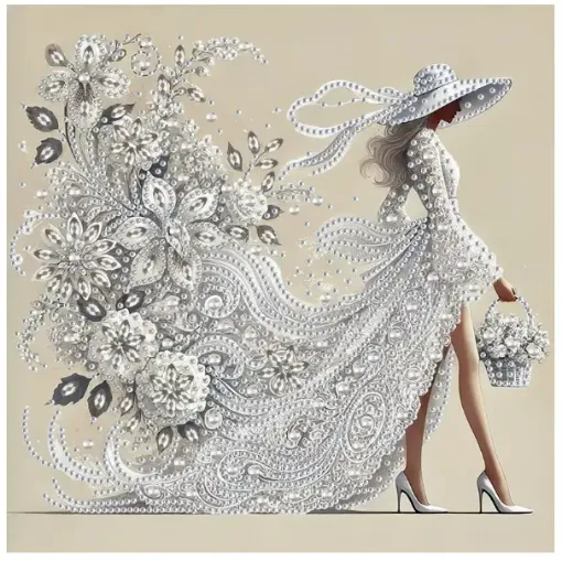 set pintura diamantes art gem 5d lamina 25x25cms motivo dama elegante cristal ak093 0