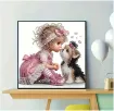 set pintura diamantes art gem 5d lamina 25x25cms motivo nena perrito beso lq015 2