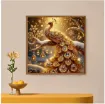 set pintura diamantes art gem 5d lamina 15x15cms motivo pavo real dorado ybb07 2