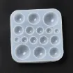 molde silicona para resina epoxi porcelana 9x9cms modelo cabujones redondos concavos 5 30mms x16 1