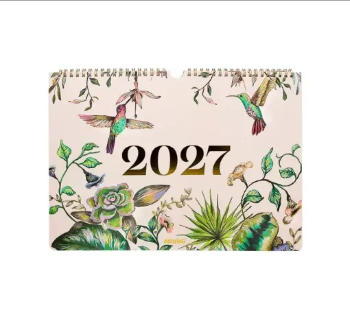 calendario colgar espiral 2027 mooving 25x35cms motivo floral mensual 0