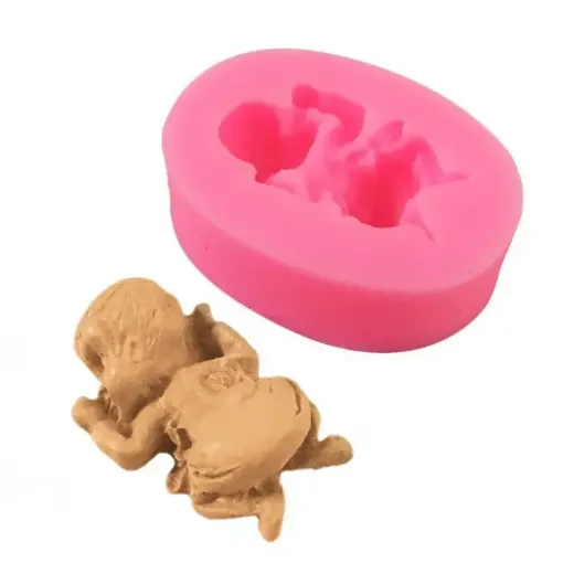 molde silicona grado alimenticio para resina epoxi masas modleo bebe acostado medida 60x43x20mm 0