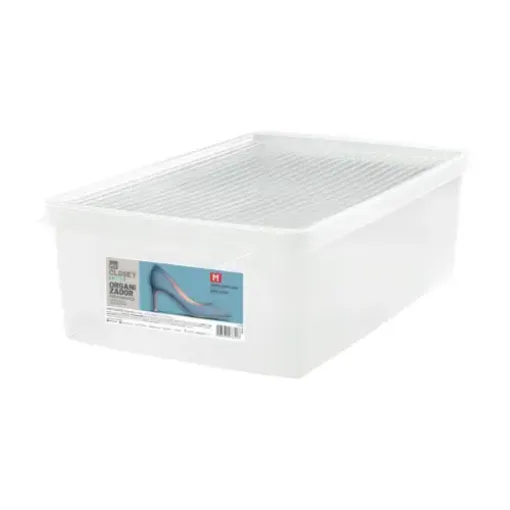 caja multiuso plastico transparente tapa para zapatos modelo modelo m medida 205x360x115mms 0