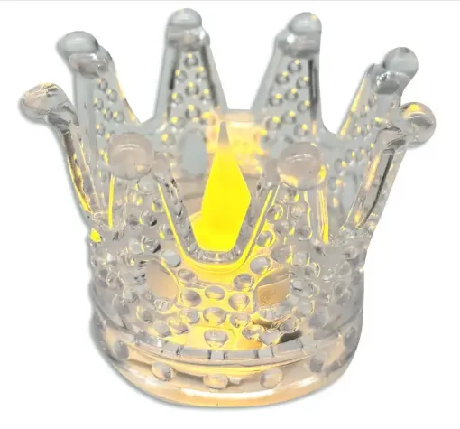 vela led pila forma corona medida 8x6cms 0