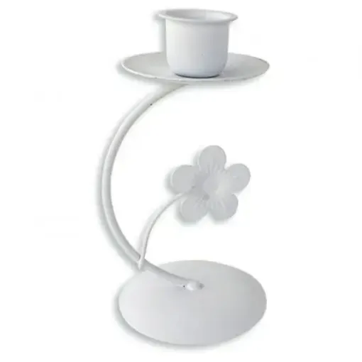 candelabro portavela metal aplique hoja medida 8x20cms 0