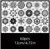 stencil plantilla reutilizable medida 12x12cms modelo mandala x60 motivos diferentes por unidad 1
