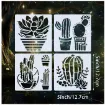 stencil plantilla reutilizable 13x13cms modelo suculentas x16 motivos diferentes eleccion por unidad 1