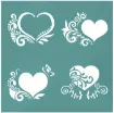 stencil plantilla reutilizable 10x10cms modelo corazones x4 modelos diferentes eleccion por unidad 0