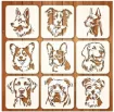 stencil plantilla reutilizable medida 10x10cms modelo perros x9 motivos diferentes por unidad 0