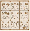 stencil plantilla reutilizable 13x13cms modelo gatos 9 motivos diferentes eleccion por unidad 0