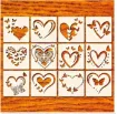 stencil plantilla reutilizable medida 10x10cms modelo corazones x12 motivos diferentes por unidad 0