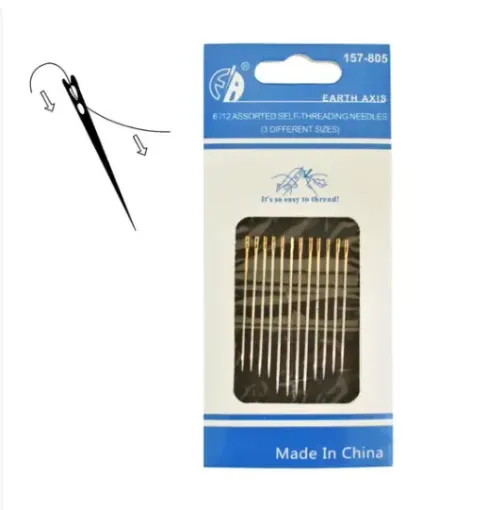 set 12 agujas para ciego baja vision 3 medidas diferente self threading needles no 6 12 0