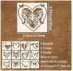 stencil plantilla reutilizable medida 10x10cms modelo corazones set 12 motivos diferentes 1