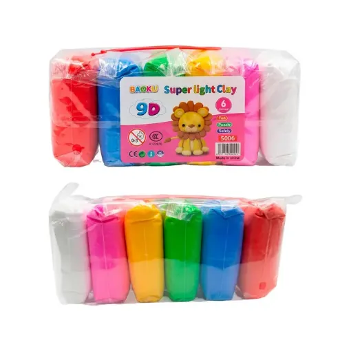 masa para modelar liviana super light clay x210grs aprox set 6 colores 0