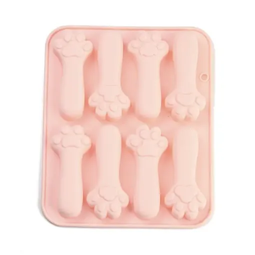 molde silicona grado alimenticio para chocolate masas resina jabones 19x15x2cms pata gato x8 0