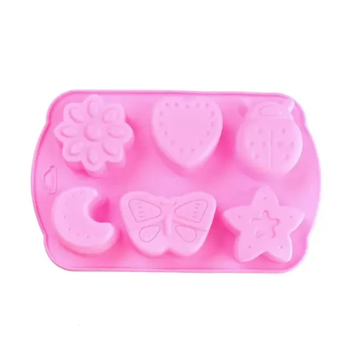 molde silicona grado alimenticio para chocolate masas resina jabones 16x10x2 5cms bombones x6 0