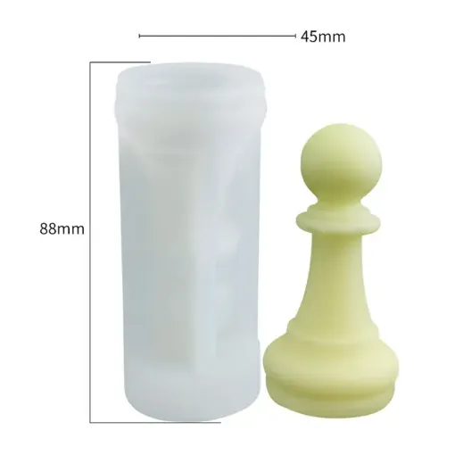 molde silicona para resina epoxi modelo pieza ajedrez peon medida 45x45x88mms 0