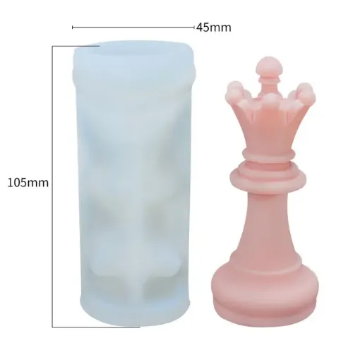 molde silicona para resina epoxi modelo pieza ajedrez reina medida 45x45x105mms 0