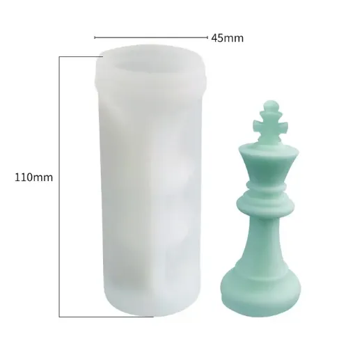 molde silicona para resina epoxi modelo pieza ajedrez rey medida 45x45x88mms 0