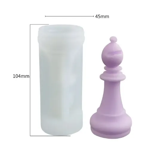 molde silicona para resina epoxi modelo pieza ajedrez alfil medida 45x45x104mms 0