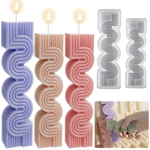 molde silicona para velas modelo velon pilar ondas medida 144x45x28mms 0