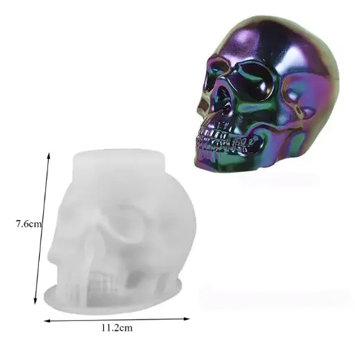 molde silicona para resina epoxi modelo craneo medida 112x67x76 mms 0