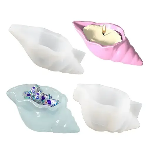molde silicona para resina epoxi modelo portavelas cuenco forma caracol medida 110x68x46mm 0