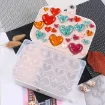molde silicona para resina epoxi porcelana modelo cabujones corazones 4 medidas 108x172x8mms 2