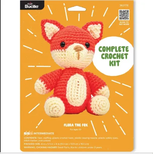 kit crochet para hacer amigurumis brucilla modelo flora la zorra medida 14cms 0