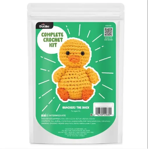 kit crochet para hacer amigurumis brucilla modelo quackers el pato medida 13cms 0