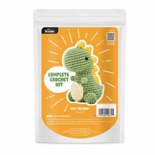 kit crochet para hacer amigurumis brucilla modelo dan el dinosaurio medida 13cms 0