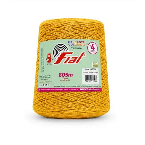 hilo algodon 85 barbante colorido premium fial no 4 tex600 ovillo 570grs 800mts amarillo dorado 0