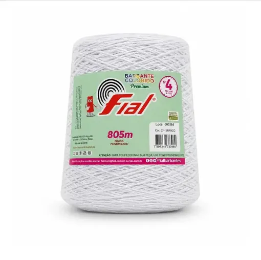 hilo algodon 85 barbante colorido premium fial no 4 tex600 ovillo 570grs 800mts blanco 0