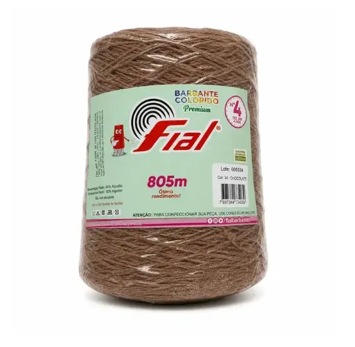hilo algodon 85 barbante colorido premium fial no 4 tex600 ovillo 570grs 800mts chocolate 0