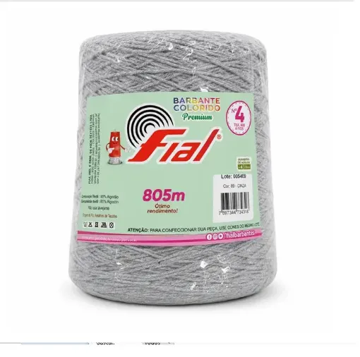 hilo algodon 85 barbante colorido premium fial no 4 tex600 ovillo 570grs 800mts gris 89 0