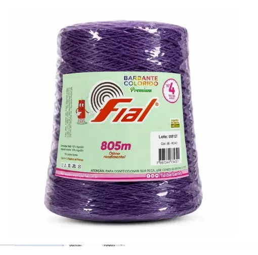 hilo algodon 85 barbante colorido premium fial no 4 tex600 ovillo 570grs 800mts morado 86 0