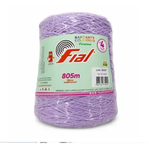 hilo algodon 85 barbante colorido premium fial no 4 tex600 ovillo 570grs 800mts lila 85 0
