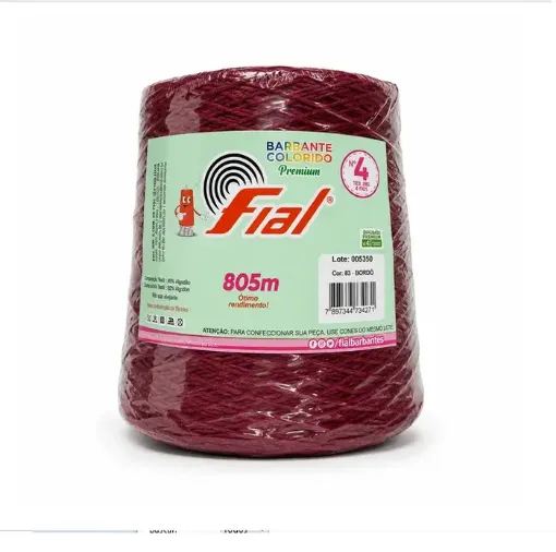 hilo algodon 85 barbante colorido premium fial no 4 tex600 ovillo 570grs 800mts borgona 83 0